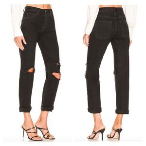 Free People × We The Free Bren Boyfriend Destroyed Jean in Black Magic, Size 24
